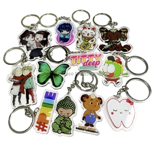 Acrylic Key Chain Logo Key Chain Keychains Transparent Low MOQ Wholesale Crystal Promotional Custom Plastic Decoration Opp Bag