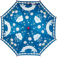 Parapluie interactif pour enfants à changement de couleur avec poignée amusante en forme d'animal-Conception activée par l'eau pour la récréation en plein air