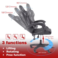Chaise de Gaming Ergonomique Confortable en Cuir PU et Nylon avec Base de Massage, Réglable en Hauteur (3 Positions) et Piétement en Acier Inoxydable – Vente en Gros Usine