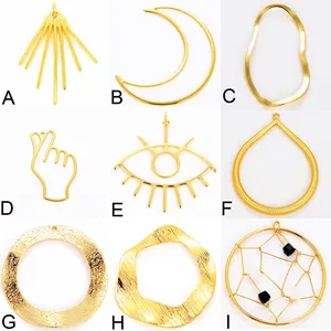Malocchio, goccia lacrima, in ottone a base di gioielli fai da te ciondolo attaccamento, placcato in vero oro, non facile da offuscare N29 - Product Image 2