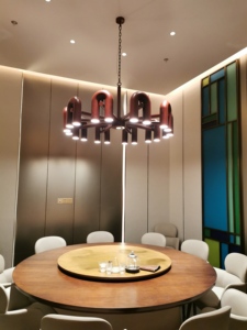 Lámpara <span class=keywords><strong>Colgante</strong></span> Moderna en Forma de U con Múltiples Cabezales Metálicos para Restaurante, Hotel, Sala de Estar, Lámpara de Techo LED de Diseño Nórdico - Product Image 2