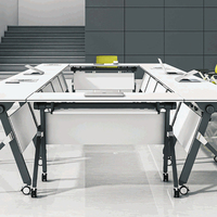Table de formation pliante à plateau rabattable avec cadre gris foncé pour mobilier de salle de formation, vente en gros directe d'usine