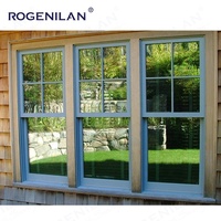 ROGENILAN Fenêtres à double battant en aluminium de qualité supérieure avec isolation thermique et profil fin et élégant pour les nouvelles constructions