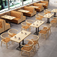 XY Meilleurs Lots de Mobilier Moderne de Restaurant en Gros, Ensemble Table et Chaises en Bois pour Café et Restauration Rapide