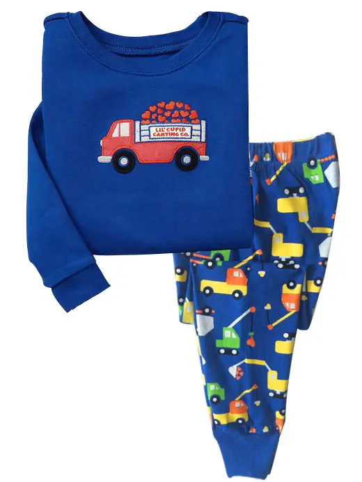 Großhandel Günstige Kinder Jungen Auto Muster Blauer Anzug Kinder tragen Pyjama-Sets