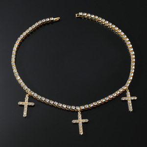2026 Hot Selling Hiphop Style <b>Cross</b> Pendant Necklace Personalized Light Luxury Men's Necklaces Fashion Jewelry Wholesale - Product Image 3