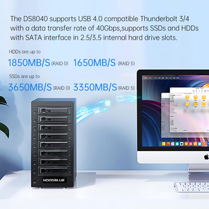DS8040 USB4.0 dahili Metal silikon 8 diskler bellek masaüstü dolap dizisi için yeni USB4.0 SATA genişleme depolama sabit diskler - Product Image 2