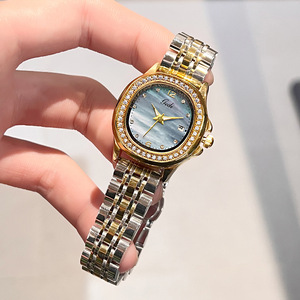 Montre pour femme de haute qualité, élégante, sertie de diamants, tempérament, bande en acier nacré, montre à quartz étanche - Product Image 4