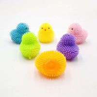 TPR Clignotant Mini Gonflable Poulet Caneton Cheveux Élastique Pincement Musique Vent Ball Décompression Enfants Squeeze 5 7 Ans
