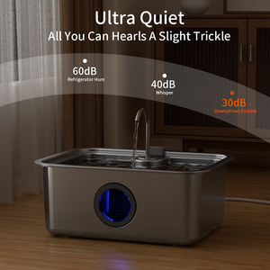 Air mancur kucing baja tahan karat 12l, dengan jendela Level air Sensor pengisian daya Usb, air mancur air hewan peliharaan untuk kucing anjing - Product Image 3