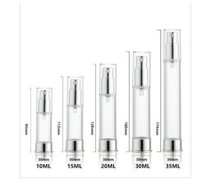 Botella de Plástico Delgada Personalizada para Loción, Botella de Plástico sin Aire Plateada de 10 ml, 15 ml, 20 ml, 30 ml, 35 ml - Product Image 2