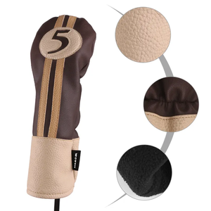Housse <span class=keywords><strong>de</strong></span> tête <span class=keywords><strong>de</strong></span> club <span class=keywords><strong>de</strong></span> <span class=keywords><strong>golf</strong></span> personnalisée en cuir PU premium pour fairway (3 ou 5 clubs) – Housse <span class=keywords><strong>de</strong></span> tête <span class=keywords><strong>de</strong></span> <span class=keywords><strong>golf</strong></span> OEM personnalisable - Product Image 4