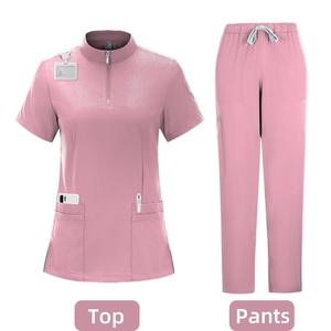 Uniforme d'infirmière pour hommes et femmes, ensemble <span class=keywords><strong>de</strong></span> jogging, haut et pantalon extensibles avec plusieurs poches pour infirmière, esthéticienne, vêtements <span class=keywords><strong>de</strong></span> <span class=keywords><strong>travail</strong></span> - Product Image 4