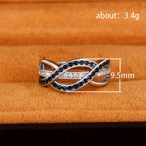 Anillo de dedo índice con líneas geométricas entrelazadas para mujer, joyería de moda estilo Hip Hop - Product Image 5