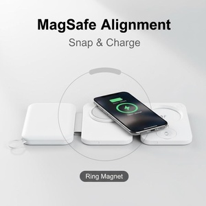 Base de Carga Inalámbrica Magnética Plegable Portátil 3 en 1 <span class=keywords><strong>para</strong></span> iPhone 17 16 15 14 13 Pro Max, Reloj y Auriculares - Product Image 3