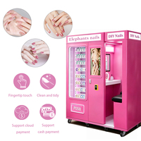 Máquina expendedora automática de arte de uñas 3D Elephant Nail con pantalla táctil de 21 pulgadas, código QR, tarjeta de crédito, gráficos personalizados basados en la nube y monedas