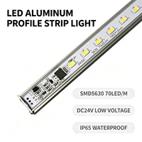 Barre lumineuse LED en aluminium avec capteur de mouvement PIR 24V 70 SMD5630 10mm IP65 3000K/4000K/6000K 2450lm Dimmable 1M