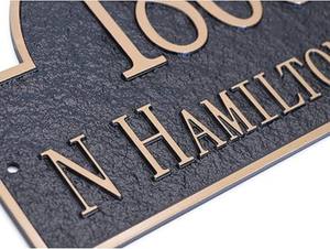 Pelat nama pintu kuningan plak pintu logam alamat nomor rumah timbul personalisasi - Product Image 2