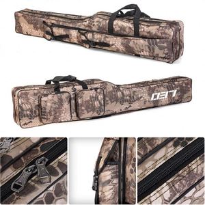 Nuovo Design 1.3m due strati di canna da pesca borsa stile europeo pieghevole verde attrezzatura da pesca borsa canna da pesca custodia - Product Image 6