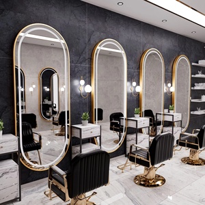 Modern <b>LED</b> Hair Salon <b>Mirror</b> Wall Mounted Lighted Styling <b>Mirror</b> for Barber Shop Beauty Salon - Product Image 1