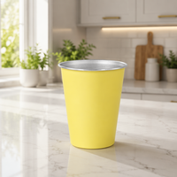 Gobelets en acier inoxydable personnalisables avec logo, 12oz et 16oz, incassables, à paroi simple, pour bière, bar et camping, empilables