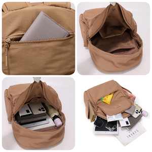 Zaino universale ultraleggero da <span class=keywords><strong>donna</strong></span> con tasca posteriore, chiusura a coulisse, robusto e protettivo, di grande capacità, con copertura rotonda - Product Image 3