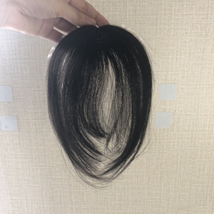 SS LONGFOR <span class=keywords><strong>cheveux</strong></span> <span class=keywords><strong>frange</strong></span> couleur noire naturelle 1B # Clip In Topper avec franges <span class=keywords><strong>cheveux</strong></span> humains pour les femmes 8 pouces 3x4 Extensions 3D <span class=keywords><strong>frange</strong></span> - Product Image 2