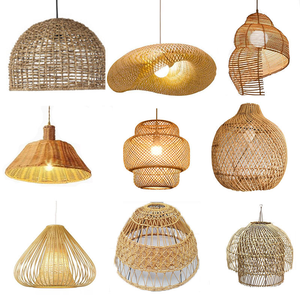 Lampe suspendue d'intérieur en bambou faite à la main Lustre contemporain en bambou et rotin Lampe suspendue tissée à la main pour <span class=keywords><strong>restaurant</strong></span> - Product Image 3