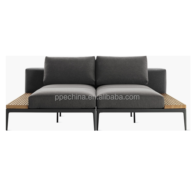 Outdoor Sofa Bed Luxury Modern Design Garden Leisure Set Steel Rattan Sofa Bed Wholesale Outdoor Sofa