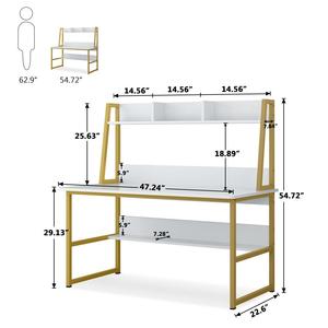 Blanco moderno <span class=keywords><strong>de</strong></span> casa <span class=keywords><strong>de</strong></span> madera Oficina escritorio <span class=keywords><strong>de</strong></span> la computadora <span class=keywords><strong>de</strong></span> Whiting <span class=keywords><strong>DE</strong></span> LA <span class=keywords><strong>MESA</strong></span> <span class=keywords><strong>con</strong></span> Hutch y estantería - Product Image 6