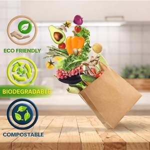 Sacs en papier kraft écologiques et durables pour la vente en gros, de haute qualité, avec logo personnalisé imprimé, pour emballages à emporter, snacks, pizzas, restauration rapide - Product Image 4