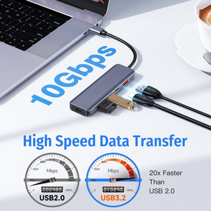 OEM 10Gbps USB3.2Gen2 <span class=keywords><strong>USB</strong></span> <span class=keywords><strong>C</strong></span> ฮับ5-in-1 Docking Station 100W PD Flash CHARGING <span class=keywords><strong>USB</strong></span>-A + <span class=keywords><strong>USB</strong></span>-<span class=keywords><strong>C</strong></span> สำหรับแล็ปท็อป MacBook pro/air - Product Image 3