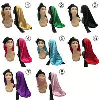 Meilleure vente long extra large bonnet long bonnets pour tresses bonnet long en soie pour dreadlocks avec bouton