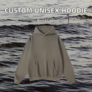 Hoodie personnalisé léger d'automne à col zippé, en coton French Terry 400G, effet vieilli vintage délavé à l'acide 480G, unisexe, coupe-vent - Product Image 2