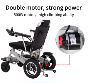 Silla de Ruedas Eléctrica Plegable, Silla Motorizada Plegable con Motor de 250w*2, Scooter Robótico de Movilidad, Scooter Inteligente con Tracción en las 4 Ruedas - Product Image 3