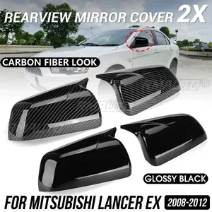 Pair Side <b>Door</b> Rearview <b>Mirror</b> Cover Cap Trim Shell Sticker for Mitsubishi Lancer EX 2008-2012 Car Styling Accessories Part - Product Image 1