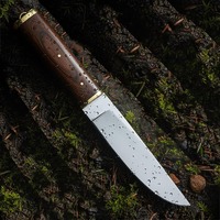Couteau de camping Viking SAZ ENTERPRISES, acier à haute teneur en carbone, pointe clip, manche en bois, 9 pouces, non réglable, EDC, cadeau, OEM SAZ-V8