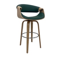 Chaise de bar à haut dossier pivotante en bois massif de style nordique moderne de luxe pour salon