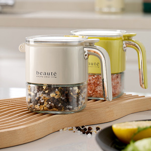 Sealed Automatic Opening and Closing Glass Seasoning <b>Jar</b> and Box for Kitchen <b>Spice</b> Storage - Product Image 3