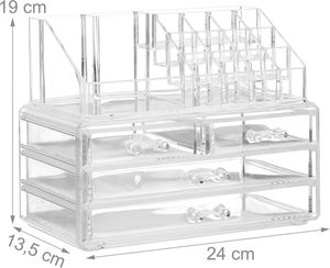 Stackable Plastic Eco-Friendly Modern Multifunction Cosmetic <b>Makeup</b> Organizer Jewelry Lipstick Storage <b>Box</b> 1-3L Capacity Clear - Product Image 3