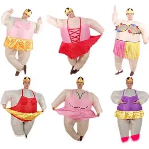 Customized Carton Polyester Unisex Mascot Costume Wholesale Funny Fat Inflatable Ballerina Costume For Adult Inflatable Suit