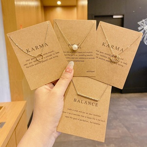 Vòng cổ mặt dây chuyền hình con voi chuồn chuồn mạ vàng thời thượng <span class=keywords><strong>b</strong></span>án buôn, kèm thiệp chúc phúc may mắn, trang sức hợp kim hình học - Product Image 1