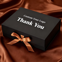Boîtes cadeaux noires de luxe en carton avec logo personnalisé, grandes boîtes pour bébé, emballage en papier pliable magnétique avec couvercle pour les petites entreprises