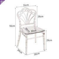 Chaise en résine plastique transparente empilable personnalisée en gros pour enfants, idéale pour les fêtes d'anniversaire et la décoration de mariages