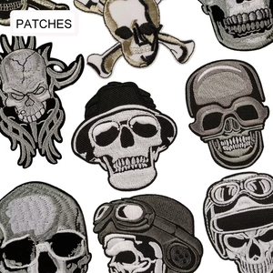 แผ่นปักลายกะโหลกแผ่นพีวีซีรีดติดเสื้อสำหรับเสื้อผ้าสำหรับงานประดิษฐ์เสื้อแจ็กเก็ตมีความร้อนผ้ายีนส์ - Product Image 1