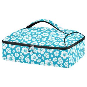 Sac isotherme personnalisé pour pizza imprimé Hibiscus Hawaïen, en feuille d'aluminium, grande capacité 15L, étanche, pour transport de plats chauds - Product Image 1