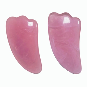 Planche Gua Sha en résine rose en forme de corne, outil de massage facial et corporel, grattoir Guasha, soin de la peau, outil de beauté, logo personnalisé - Product Image 2