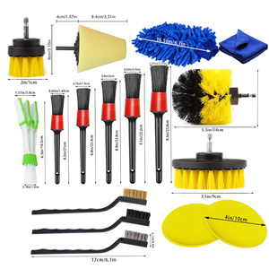 Vente Chaude Kit de 17 Brosses à Dégagement pour Entretien et Lavage Automobile, Ensemble de Nettoyage de Détail pour Voiture à Perceuse Électrique, Brosse de Détail pour Soin Automobile - Product Image 2