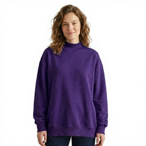 Women Premium Oversized Mockneck Fashion Top For Relaxed Everyday Casual Streetwear And Lounge Outfit Styling - Product Image 1