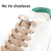 2024New Style élastique 8mm largeur plat paresseux lacets métal croix boucle pas de cravate lacet baskets lacets